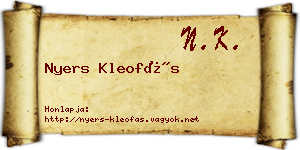 Nyers Kleofás névjegykártya